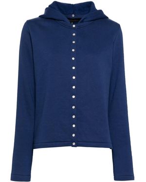 agnès b. Organic Cotton Hooded Fleece Jacket - Blue