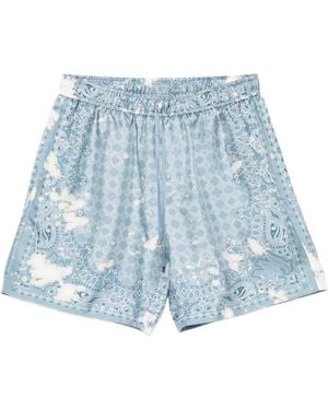 Amiri Shorts aus Seide mit Paisley-Print - Blau