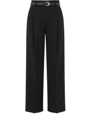 Max Mara Wool Wide-Leg Pants - Black