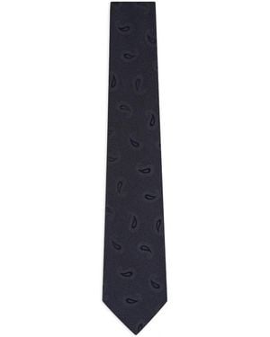 Kiton Paisley-Pattern Jacquard Tie - Blue