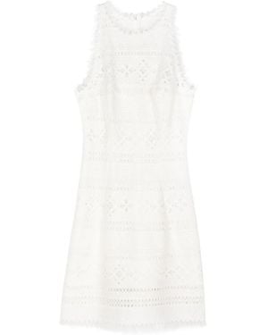 Ermanno Scervino Fringed Knitted Mini Dress - White