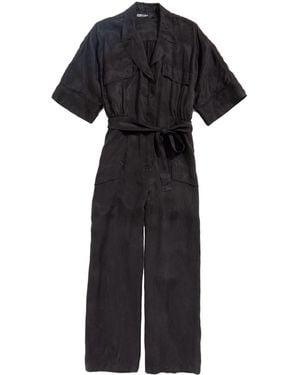 Bimba Y Lola Faded-Effect Cargo Jumpsuit - Black