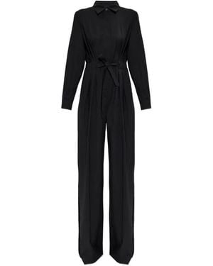 Max Mara Pure Wool Canvas Jumpsuit - Black