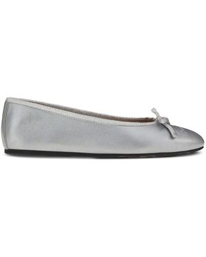 Ferragamo Ballerine Con Ricamo - Grigio