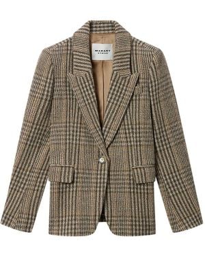 Isabel Marant Kerstin Checked Blazer - Brown