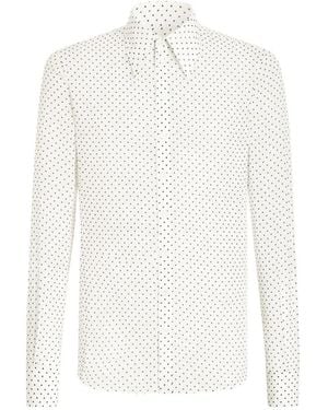 Dolce & Gabbana Sicilia Polka-Dot Shirt - White