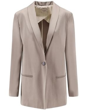Alysi Single-Breasted Blazer - Grey