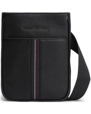 Tommy Hilfiger Sac Porté Épaule À Détails Rayés - Black