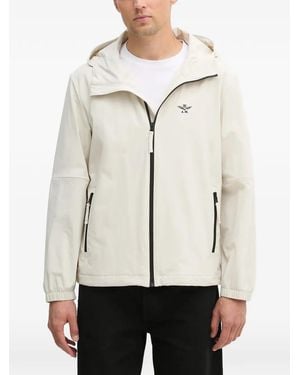 Aeronautica Militare Logo-Embroidered Hooded Jacket - Natural