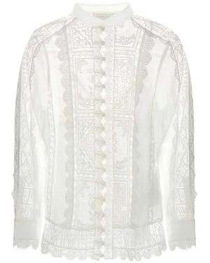 Zimmermann Aster Hemd Mit Spitzeneinsatz - Weiß