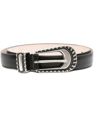 IRO バックル レザーベルト - ホワイト