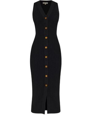 MICHAEL Michael Kors V-neck ribbed dress - Schwarz