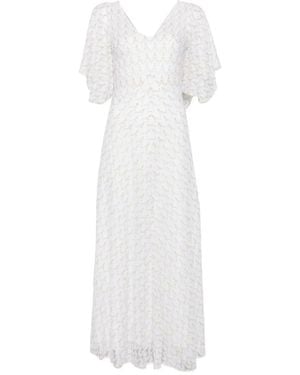 Missoni Flutter-Sleeve Midi Dress - White