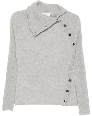 Sportmax Asymmetrischer Strick Mit Gerippten Ärmeln - Grau