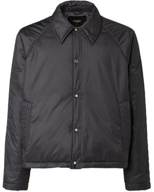 Fendi Long-Sleeve Padded Jacket - Black