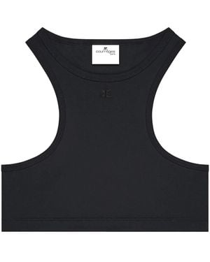 Courreges Racerback Crop Top - Black