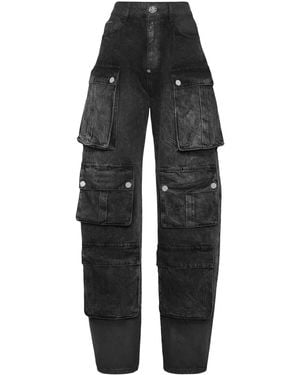 Philipp Plein Oversize Cargo Jeans - Black
