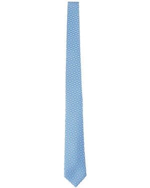Kiton Geometric Pattern Tie - Blue