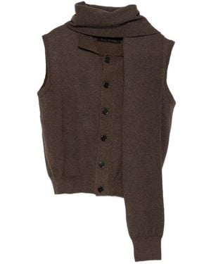 ALAINPAUL Deconstructed Roll-Neck Top - Brown
