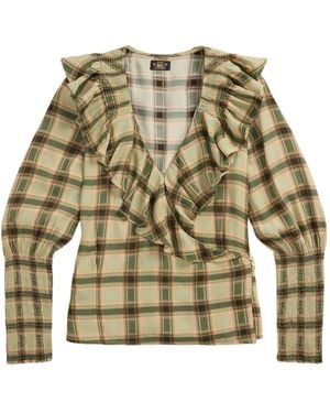 RRL Checked Blouse - Green