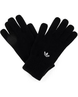 adidas Logo-Embroidered Gloves - Black