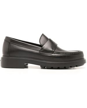Ferragamo レザー ペニーローファー - グレー