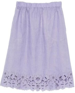 Vita Kin Galatea Broderie-Anglaise Midi Skirt - Purple