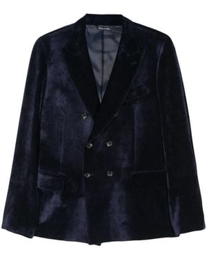Reveres 1949 Velvet Blazer - Blue