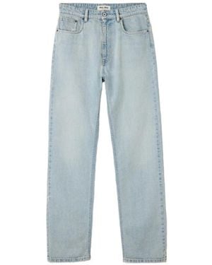 Miu Miu Jean Droit À Patch Logo - Grey