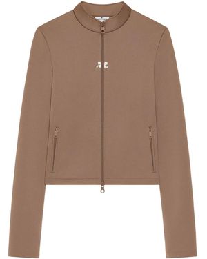 Courreges Zip-Up Cropped Jacket - Brown