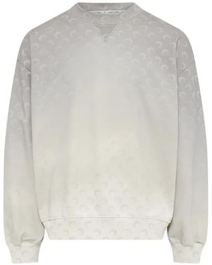 Marine Serre Moon Faded Fleece Oversized Sweatshirt - White