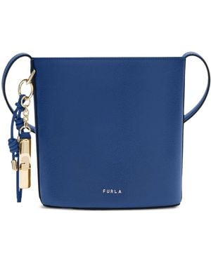 Furla Roxie Charm-Detail Leather Bucket Bag - Blue