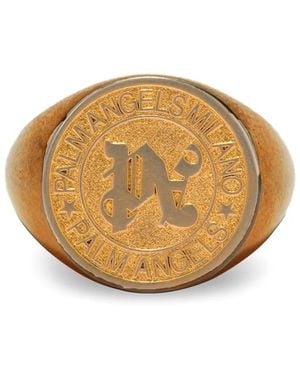 Palm Angels Monogram Pinky Ring - Metallic