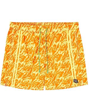 DIESEL Patterned Swim Shorts - Yellow