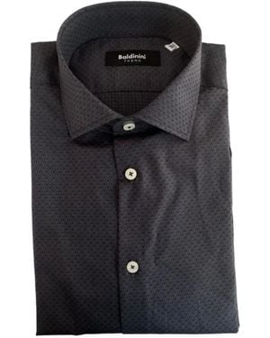 Baldinini Micro-Patterned Cotton Shirt - Black