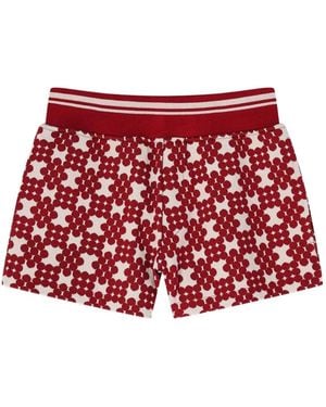 Dries Van Noten Ribbed Jacquard Shorts - Red