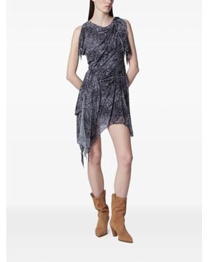 Isabel Marant Robe Asymétrique Trysha À Imprimé Abstrait - Bleu