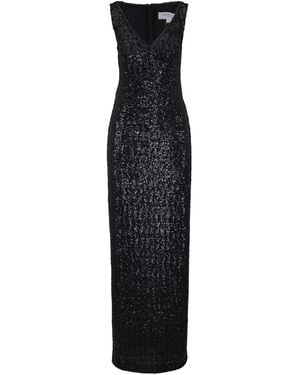 Michael Kors Sequinned V-Neck Gown - Black
