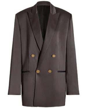 Alberta Ferretti Double-Breasted Peak-Lapel Blazer - Brown