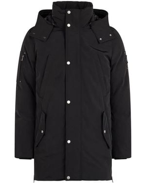 Moose Knuckles Feather Down Hooded Parka Coat - Black