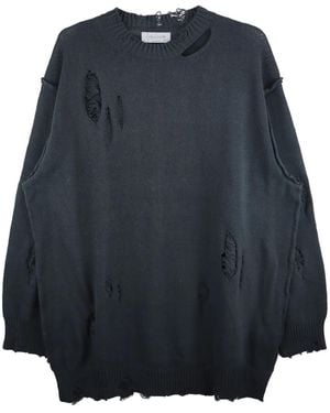 Yohji Yamamoto ダメージ プルオーバー - ブルー