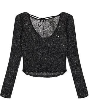 Gestuz Sequin-Embellishment Top - Black