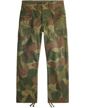 RRL Camouflage-Print Trousers - Green