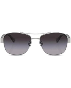 COACH Double-Bridge Pilot-Frame Sunglasses - Gray