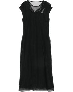 Simone Rocha Kristallverziertes Kleid Mit Spitzenbesatz - Schwarz