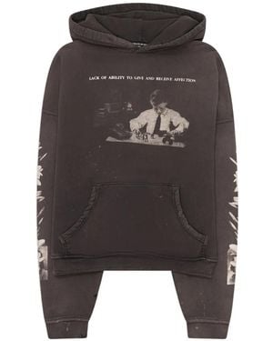 Enfants Riches Deprimes Head Against The Bars Graphic-Print Distressed-Finish Hoodie - Black