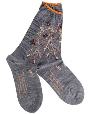Antipast Floral-Intarsia Knitted Socks - Gray
