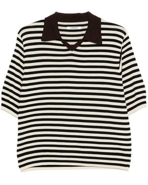 Cordera Stripe-Pattern Knitted T-Shirt - Black