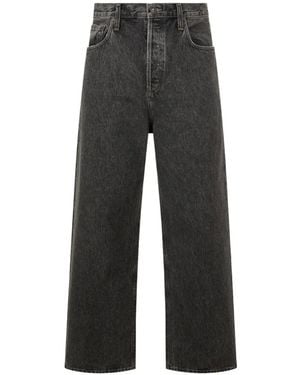 Agolde Button-Fly Jeans - Black