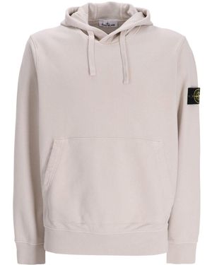 Stone Island Hoodie Met Print - Wit